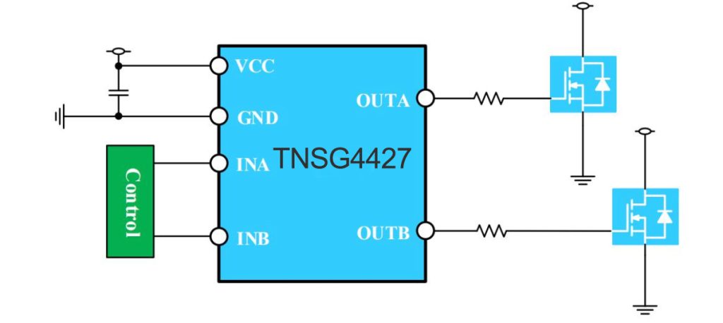 TNSG4427 and IR4427 chips are packaged in SOP-8